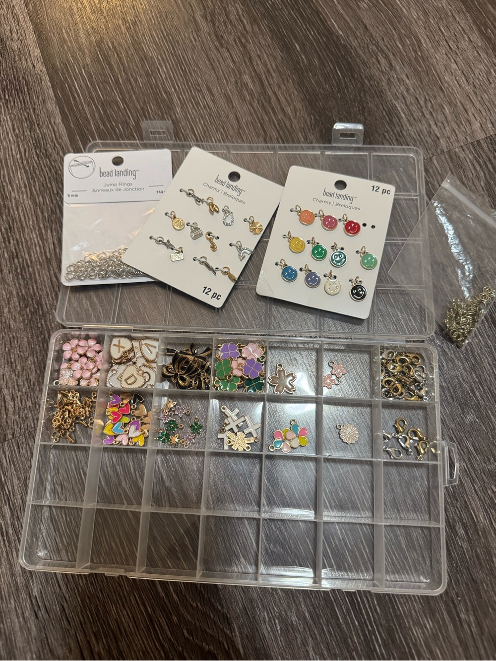 Random charms/jump rings & clasps